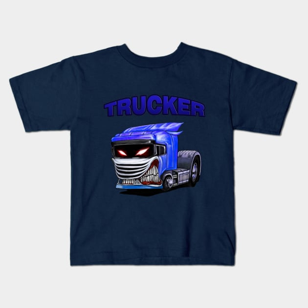 Trucker Kids T-Shirt by Night9